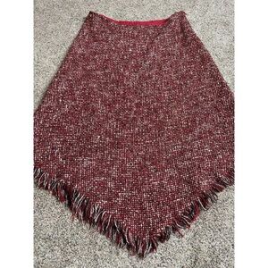 Elegant Red Tweed Skirt